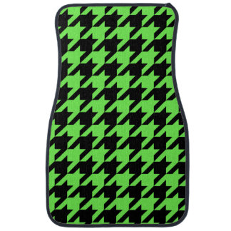 Neon Green Houndstooth Pattern Car Mat