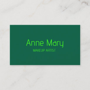 Neon Green Hunter Green Custom Makeup Artist Salon Business Card