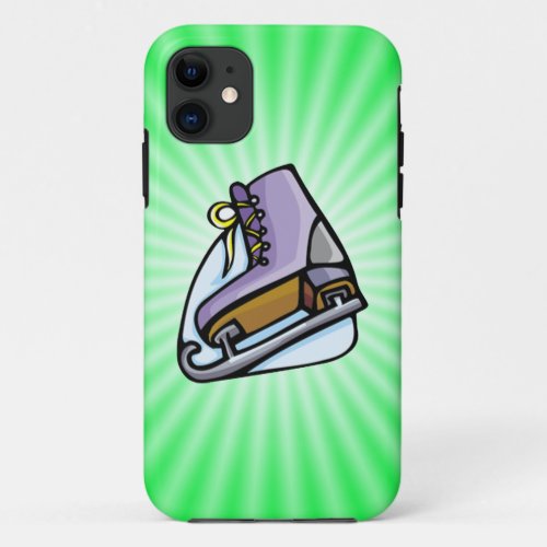 Neon Green Ice Skate iPhone 11 Case