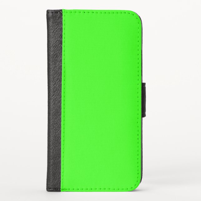 Neon Green iPhone X Wallet Case (Front)