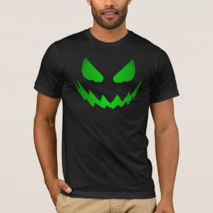Neon Green Jack-O-Lantern Face T-shirt