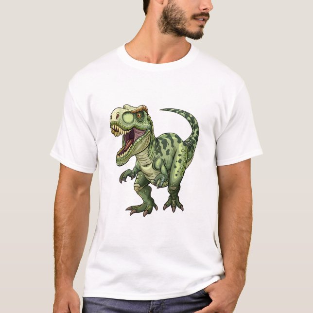 Neon Green Jurassic Rex Tee Art (Front)
