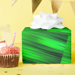 Neon Green Laser Beams Sci-Fi Futuristi Abstract Wrapping Paper