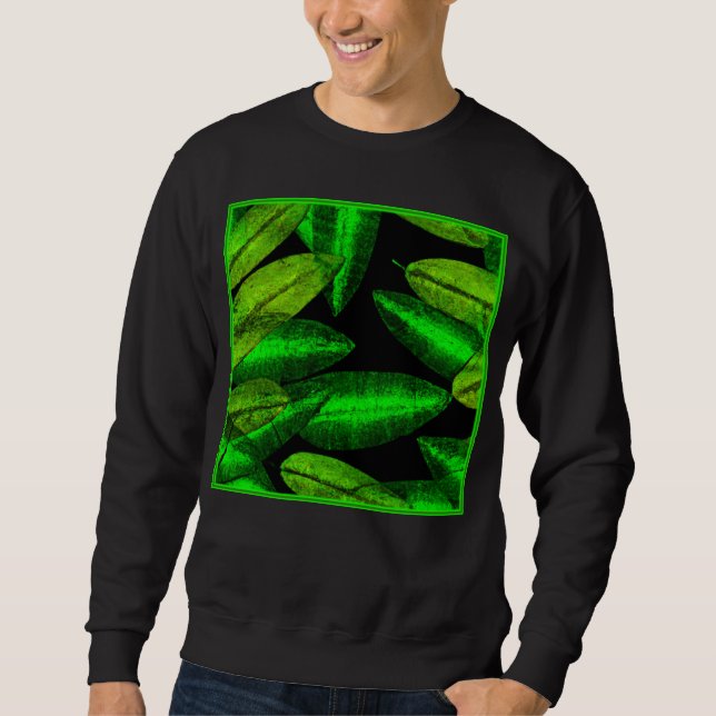 Neon Green Leaves Art. Buy Now Sweatshirt (Front)