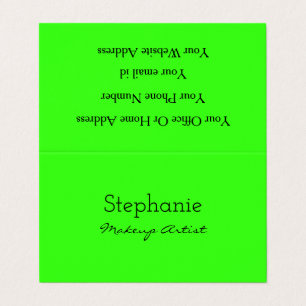 Neon Green Makeup Artist Salon Bright Colorful Business Card