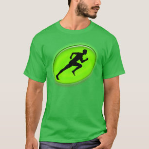 Neon Green Man Running Personalrainer Sports gift T-Shirt