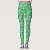 Green Fish Scale Mermaid Leggings Ariel Inspired