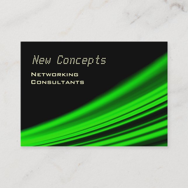 Neon Green Modern Business Card (Front)