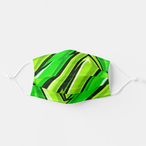 Neon Green Modern Geometric Abstract Pattern Adult Cloth Face Mask
