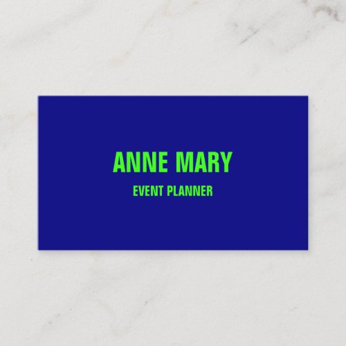 Neon Green Navy Blue Colorful Bright 2023 Business Card