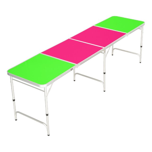 Neon Green & Neon Pink Pong Table – Customizable (Angled)