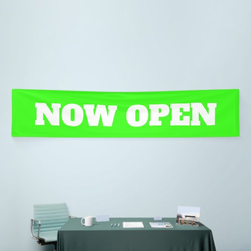 Neon Green Now Open Custom Color Business 2024 Banner