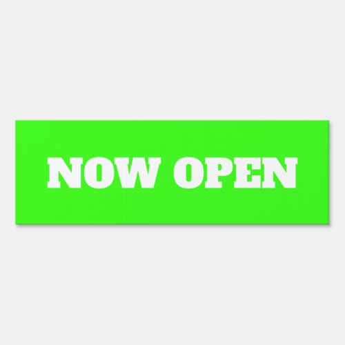 Neon Green Now Open Custom Color Business 2024 Sign