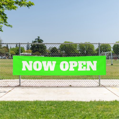 Neon Green Now Open Custom Color New Business Banner