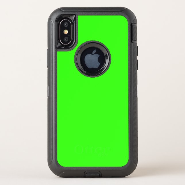 Neon Green OtterBox Defender iPhone X Case (Back)