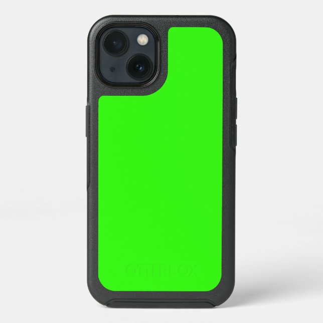 Neon Green OtterBox Symmetry iPhone 13 Case (Back)