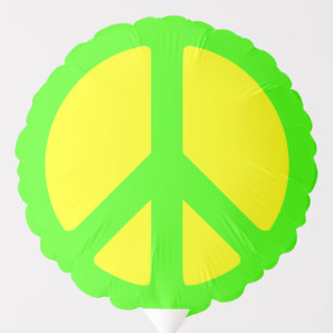 Neon Green Peace Symbol Balloon