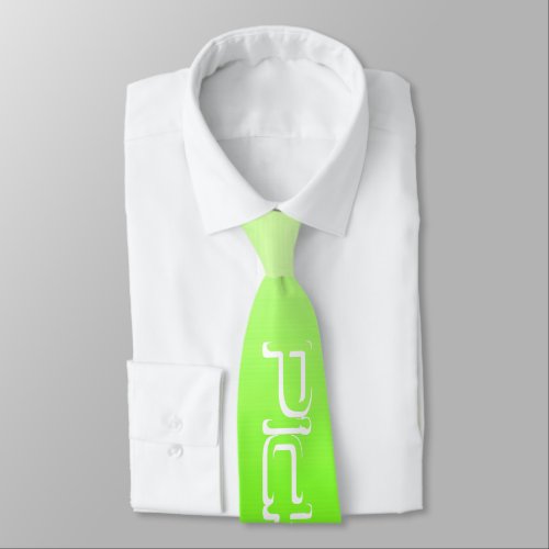 Neon Green Pickleball Logo Neck Tie