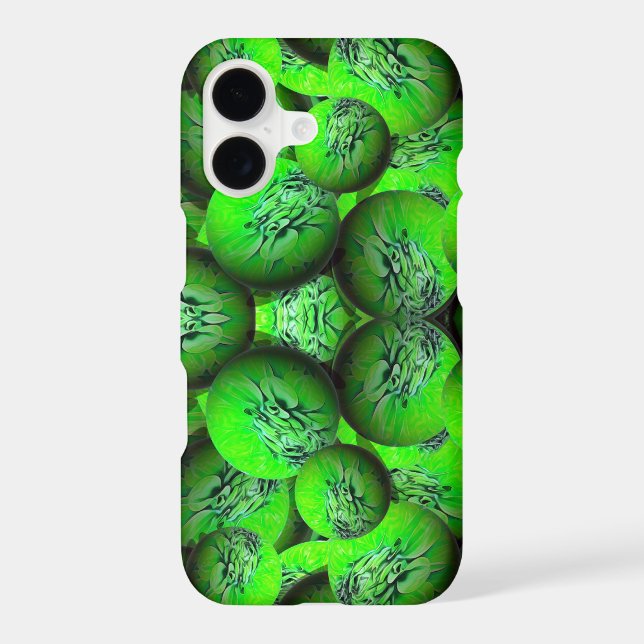 Neon green planets - pattern in 3D optics  Iphone Case (Back)