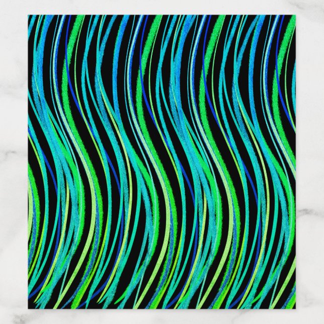 Neon Green Prayer Shawl Bar Mitzvah Envelope Liner (Design)