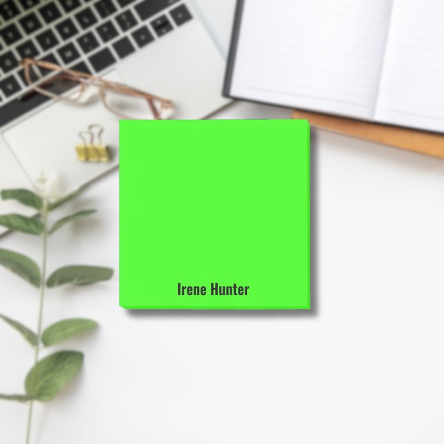 Neon Green Professional Minimalist Black Script Post-it Notes (Creator Uploaded)