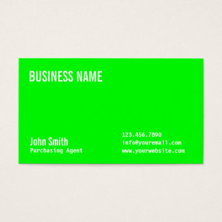 Purchasing Manager Business Cards Templates Zazzle Neon Green Purchasing Agent Business Card