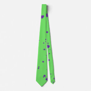 Neon Green Purple Splotches Neck Tie