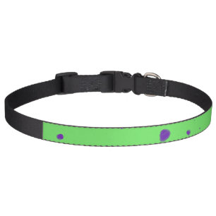 Neon Green Purple Splotches Pet Collar