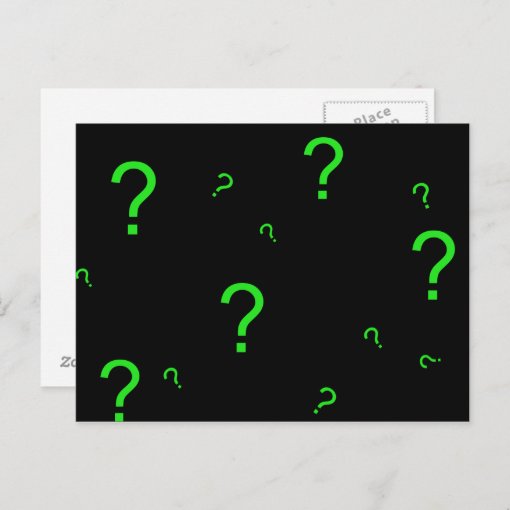 Neon Green Question Mark Postcard Zazzle