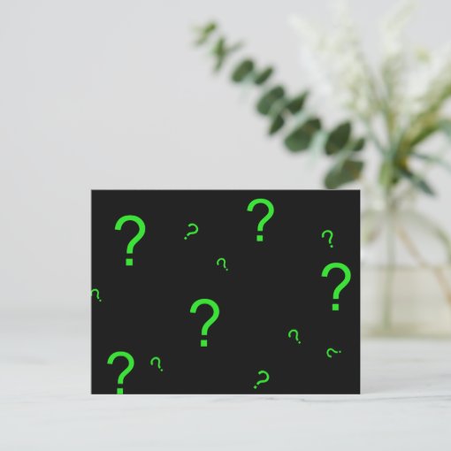Neon Green Question Mark Postcard Zazzle