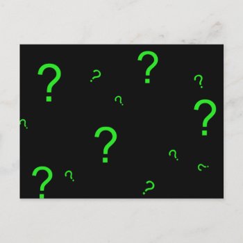 Neon Green Question Mark Postcard by Iggys_World at Zazzle