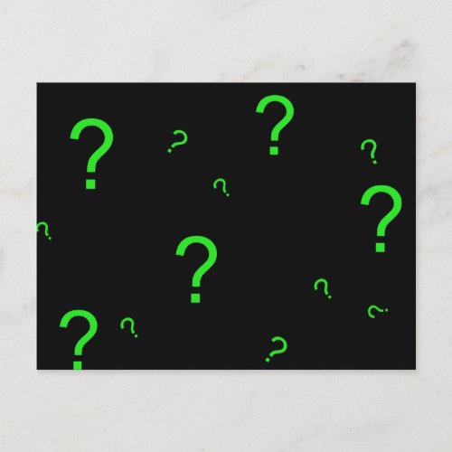 Neon Green Question Mark Postcard