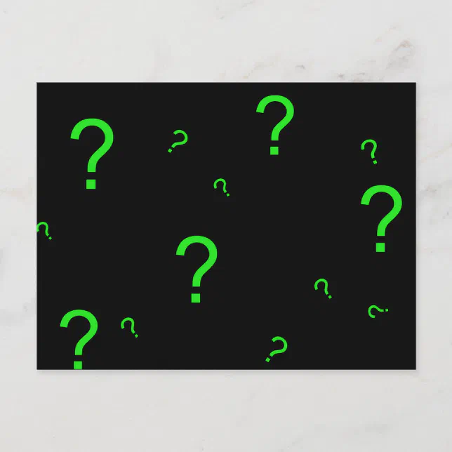 Neon Green Question Mark Postcard Zazzle