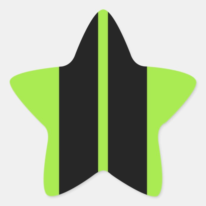 NEON GREEN RACING STRIPE CAR HOOD STAR STICKER