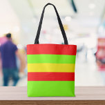 Neon Green, Red And Yellow Solid Color Summer Tote Bag at Zazzle