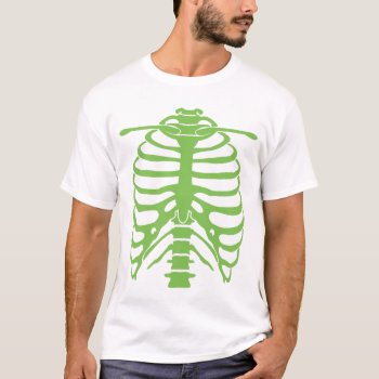 Neon Green Ribcage T-shirt by Steel13 at Zazzle