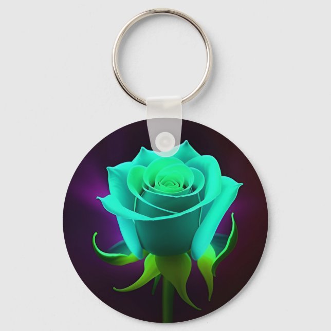 Neon Green Rose Keychain (Front)
