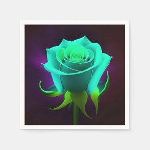 Neon Green Rose Napkins