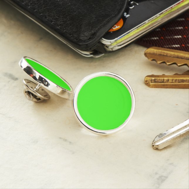 Neon Green Round Lapel Pin – Customizable (In Situ)