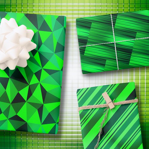 Neon Green Sci_Fi Futuristic Abstract St Patricks Wrapping Paper Sheets
