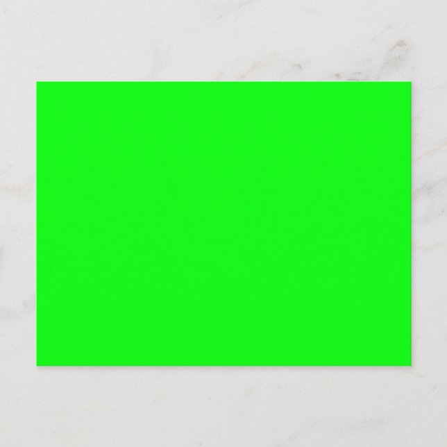neon green screen, bright solid color cool postcard (Front)