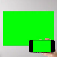 neon green screen, bright solid zoom background poster