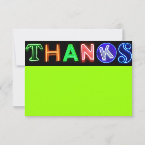 NEON GREEN SIGNS Bar Bat Mitzvah Thank You Card