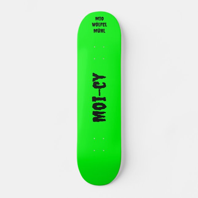 neon green skateboard (Front)