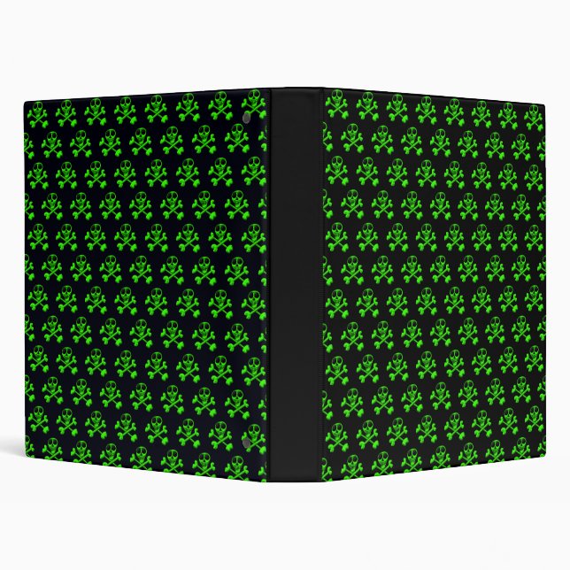 neon green skull 3 ring binder (Background)