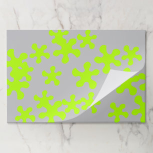neon green slime grey fun kids party paper pad