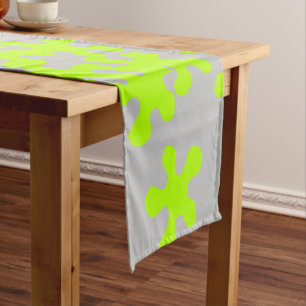 neon green slime grey fun kids short table runner