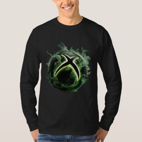 Neon Green Smoke Xbox Logo T_Shirt Design