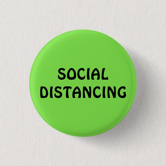 Neon Green Social Distancing Button (Front)