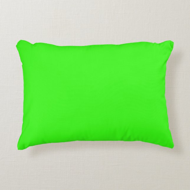 Neon Green Solid Color Accent Pillow (Front)